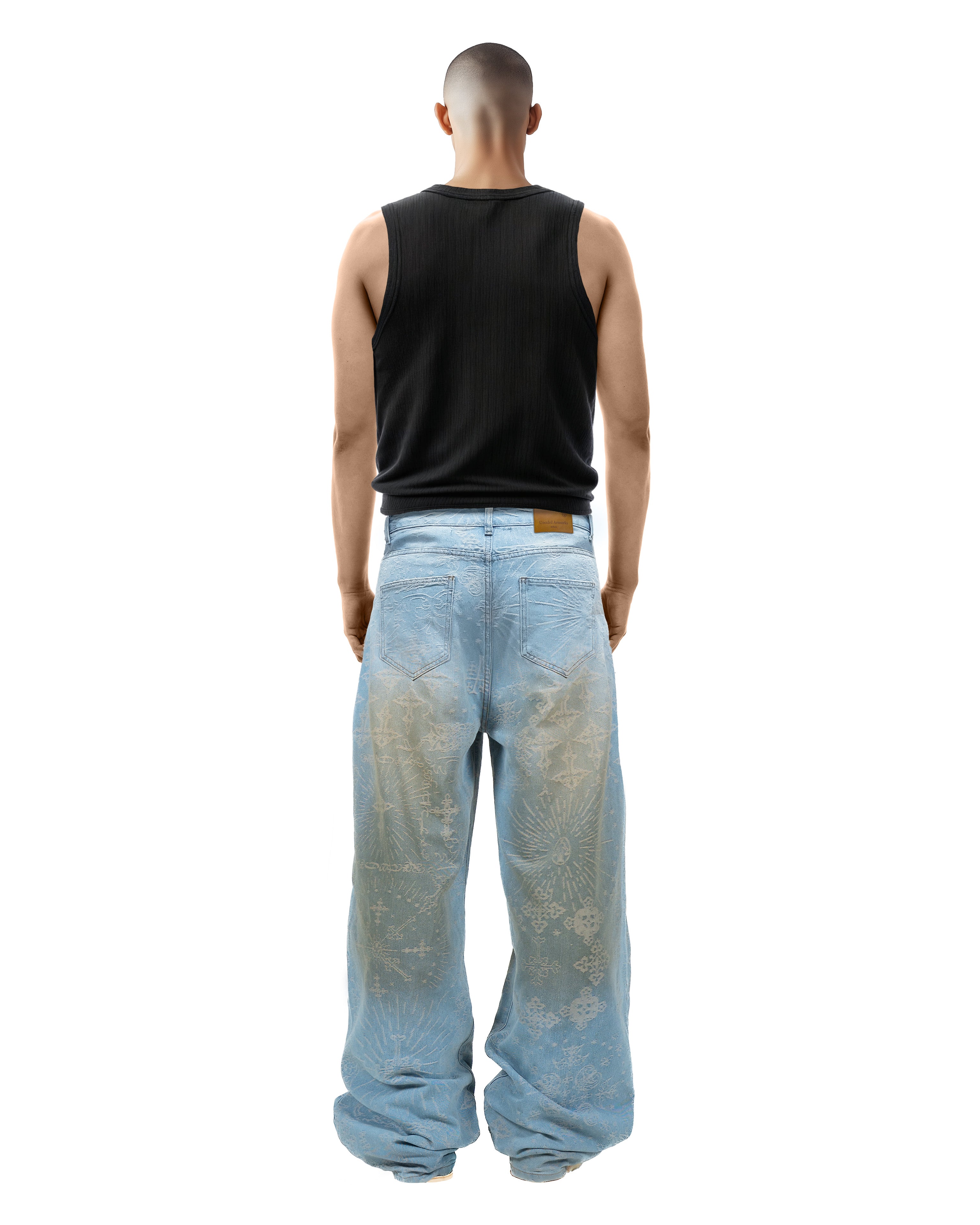 Jacquard Blue Jeans Pants