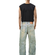 Denim Pants Allover Logo Chalk Blue