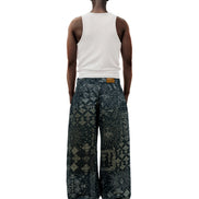 Jacquard Black Jeans Pants