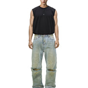 Denim Pants Allover Logo Chalk Blue