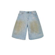 Jacquard Blue Denim Shorts