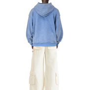 Hoodie Spiral Logo Washed Blue