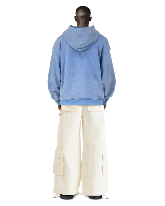 Hoodie Spiral Logo Washed Blue