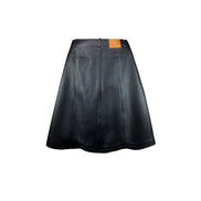 Consumed Distressed Black Leather Skirt