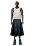 Consumed Distressed Black Leather Skirt