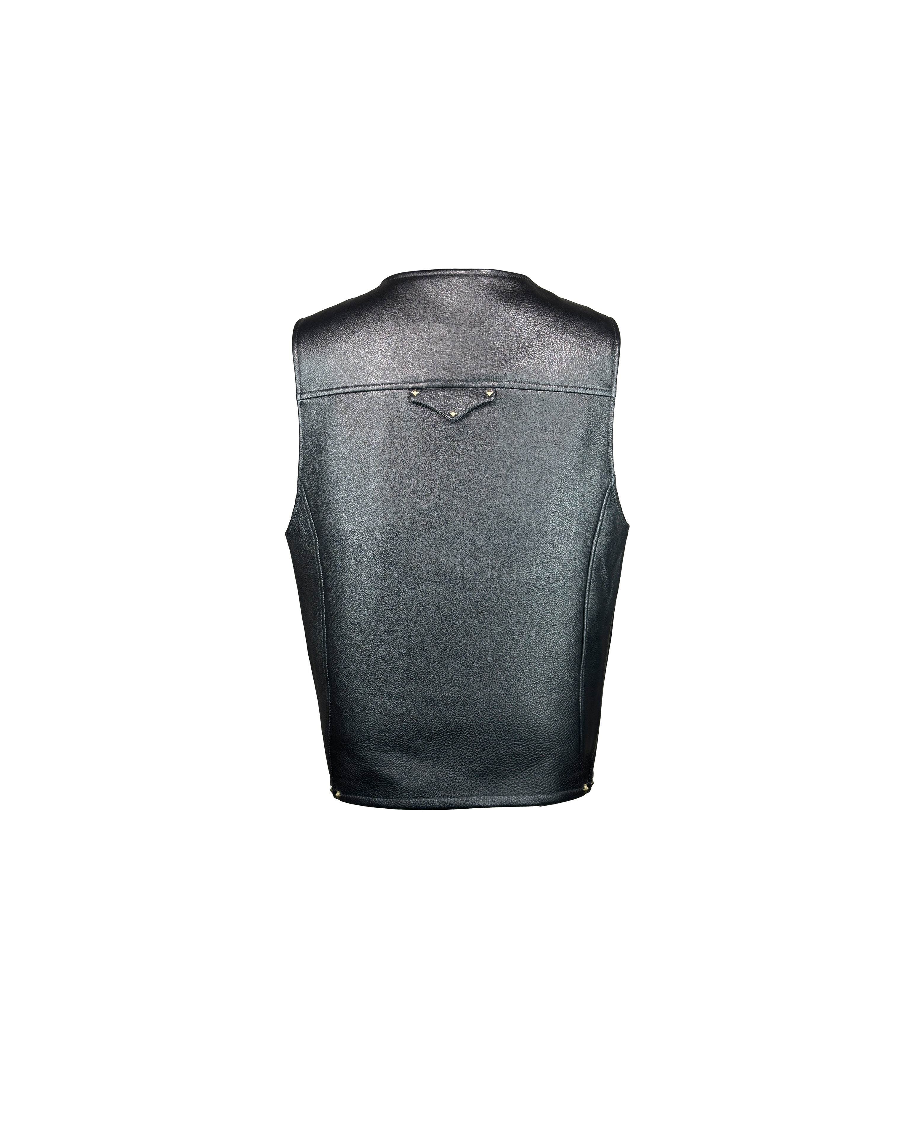 Consumed Distresed Black Leather Vest