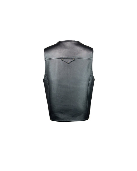 Consumed Distresed Black Leather Vest