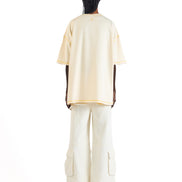 Back view highlighting oversized fit