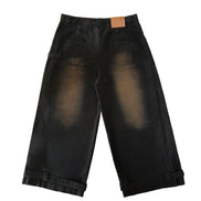 Tobi Wide Leg Black Jeans Dirty Washed