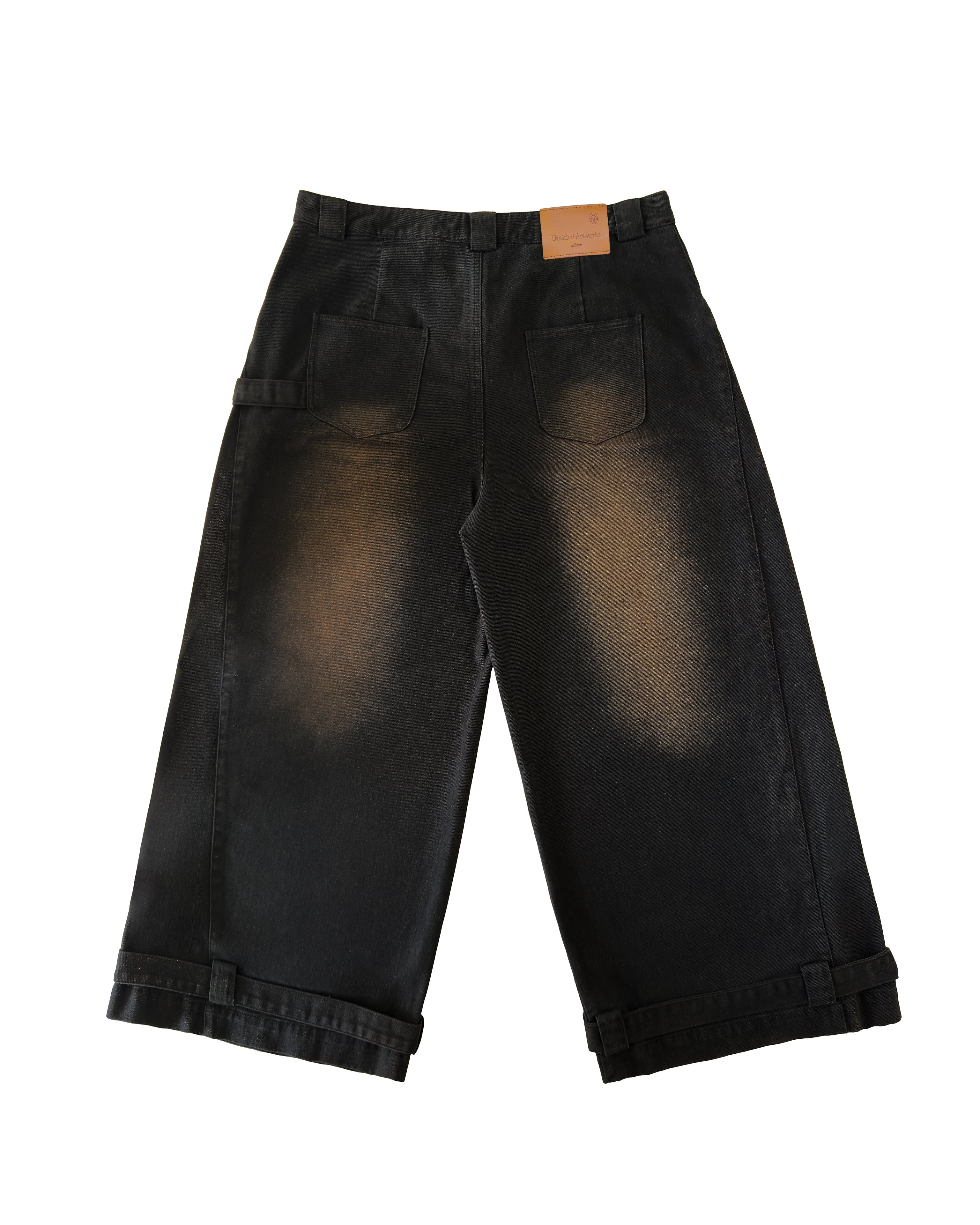 Tobi Wide Leg Black Jeans Dirty Washed