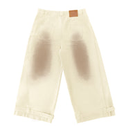 Tobi Wide Leg Cream Jeans