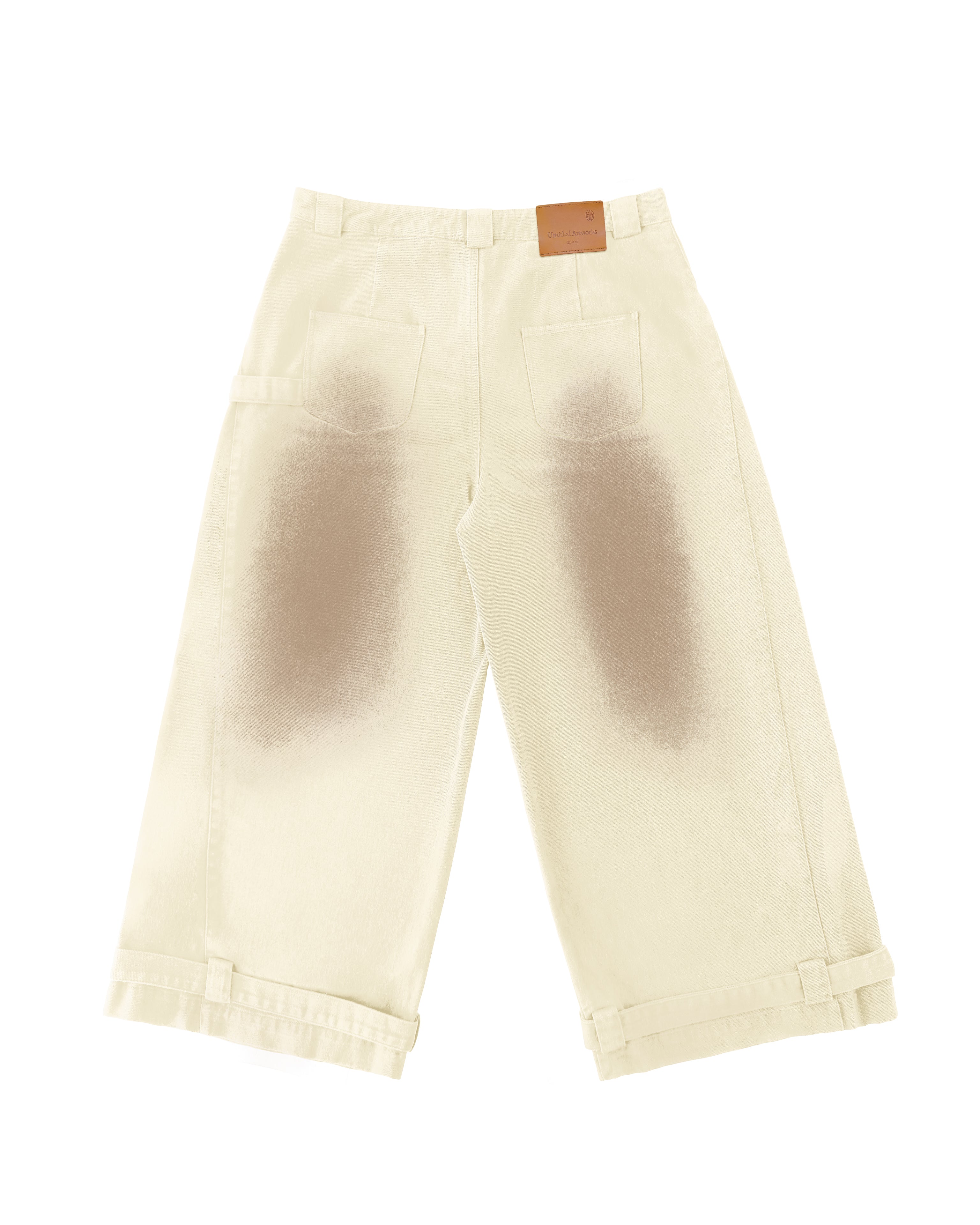 Tobi Wide Leg Cream Jeans