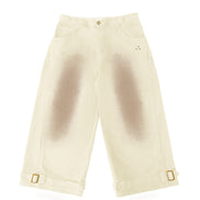 Tobi Wide Leg Cream Jeans