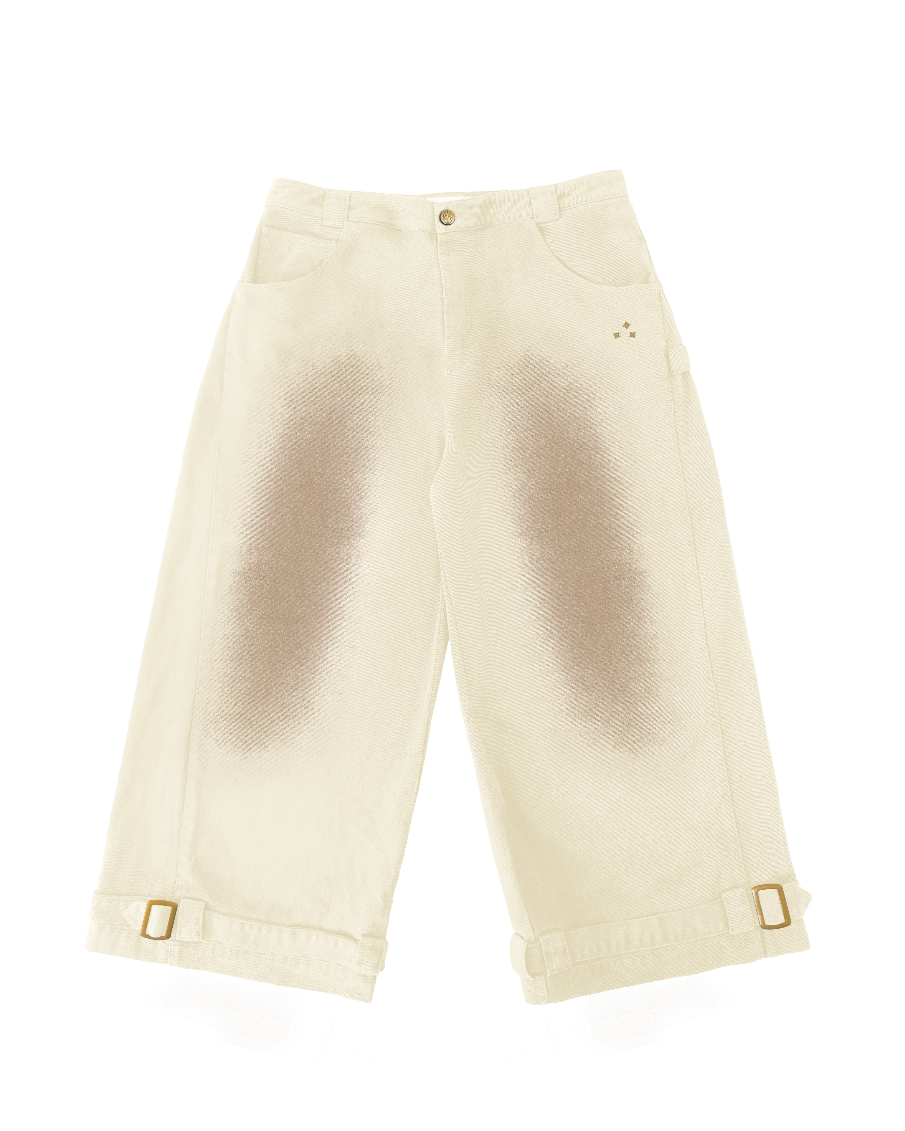 Tobi Wide Leg Cream Jeans