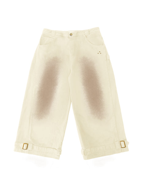 Tobi Wide Leg Cream Jeans