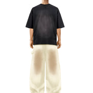Tobi Wide Leg Cream Jeans