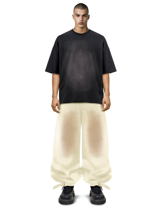 Tobi Wide Leg Cream Jeans