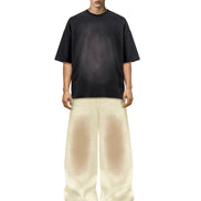 Tobi Wide Leg Cream Jeans