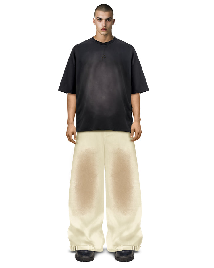 Tobi Wide Leg Cream Jeans