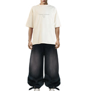 Tobi Wide Leg Black Jeans Dirty Washed
