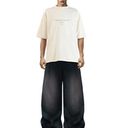 Tobi Wide Leg Black Jeans Dirty Washed