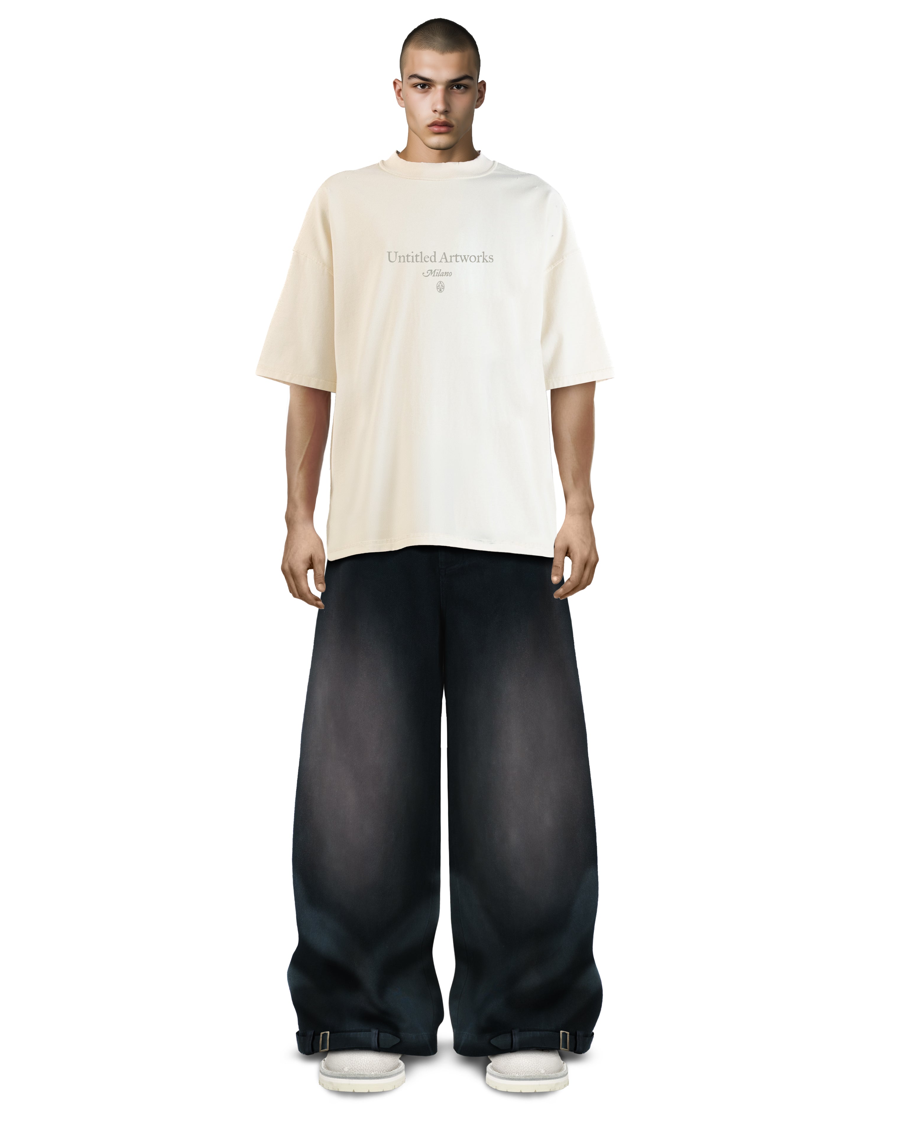 Tobi Wide Leg Black Jeans Dirty Washed