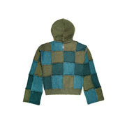 Knit Cardigan Hoodie Patch Moss