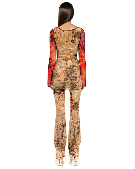 mesh top long sleeve dress Mesh Dress Lava – Untitled Artworks™