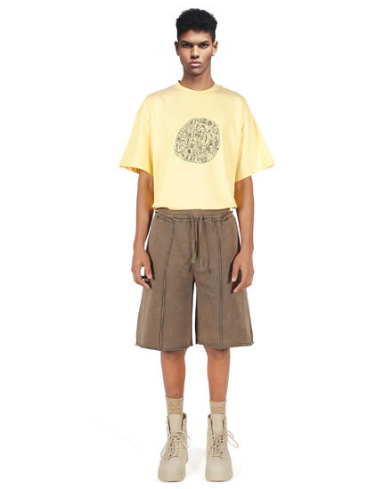 Washed Brown Sweat Shorts