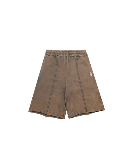 Washed Brown Sweat Shorts
