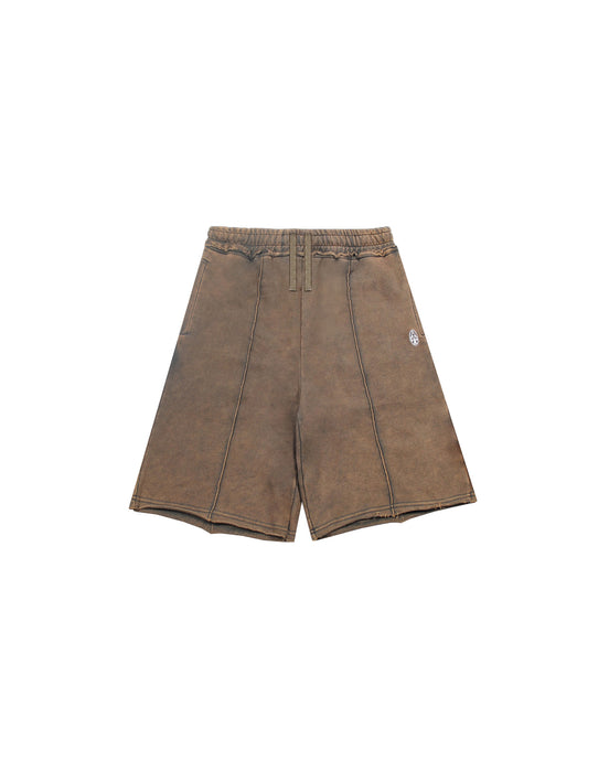 Washed Brown Sweat Shorts