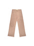 Beige Workwear Pleated Patch Pants