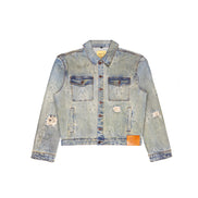 Denim Jacket Allover Logo Chalk Blue
