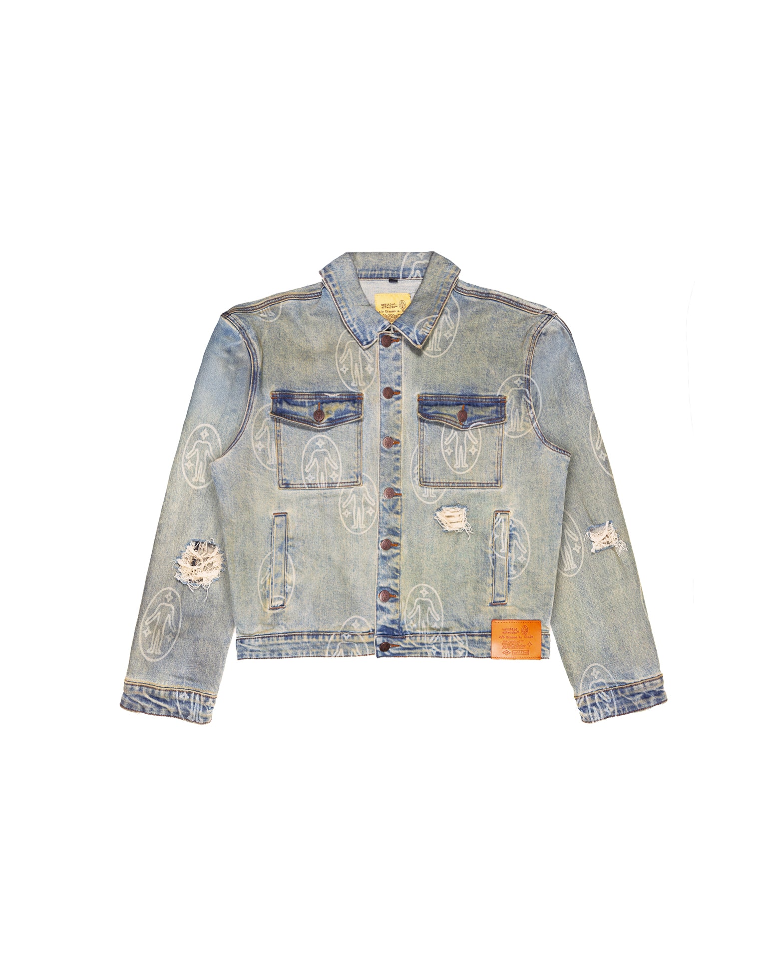 Denim Jacket Allover Logo Chalk Blue