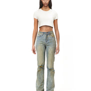 Denim Pants Allover Logo Chalk Blue