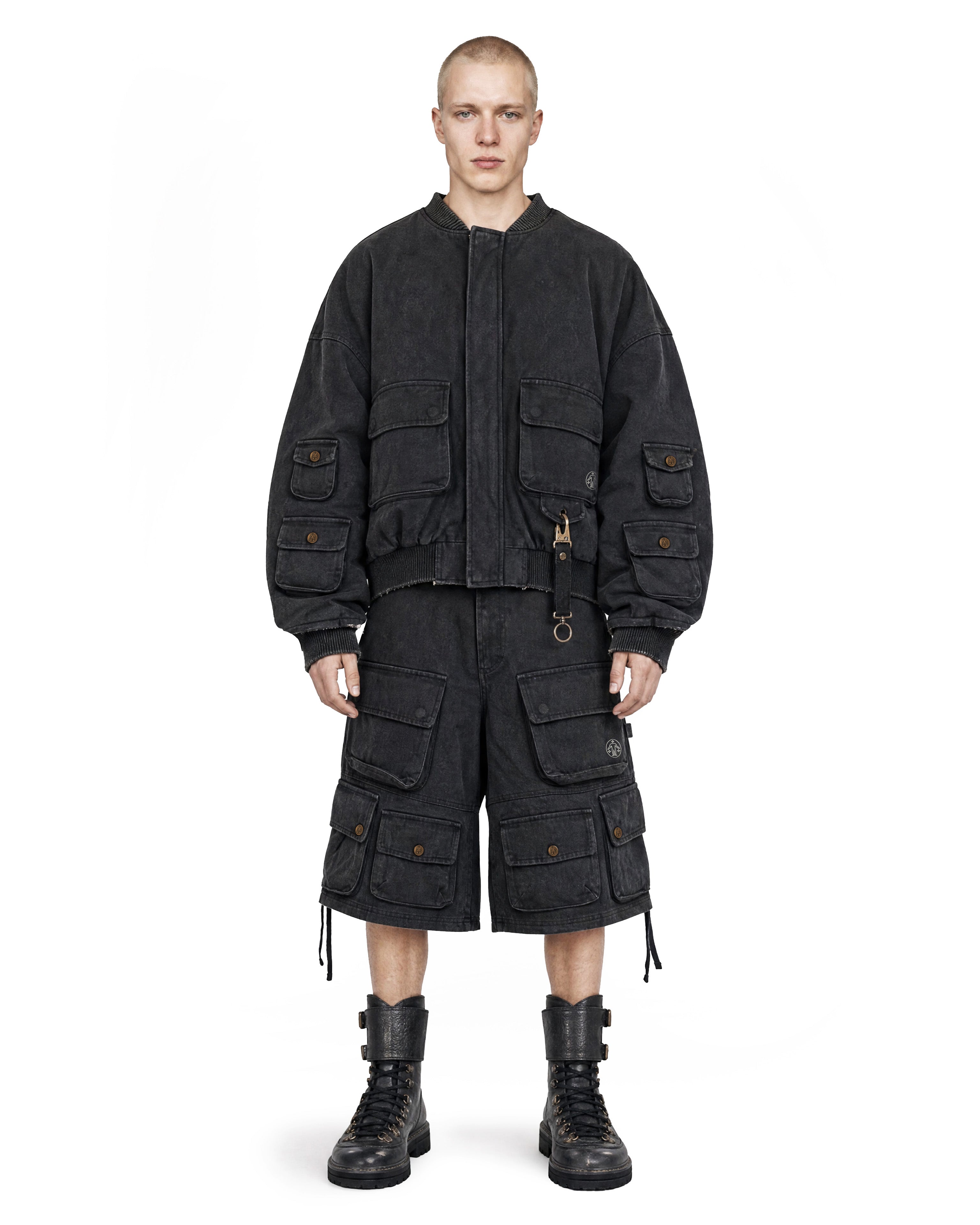 Cargo Shorts Washed Black