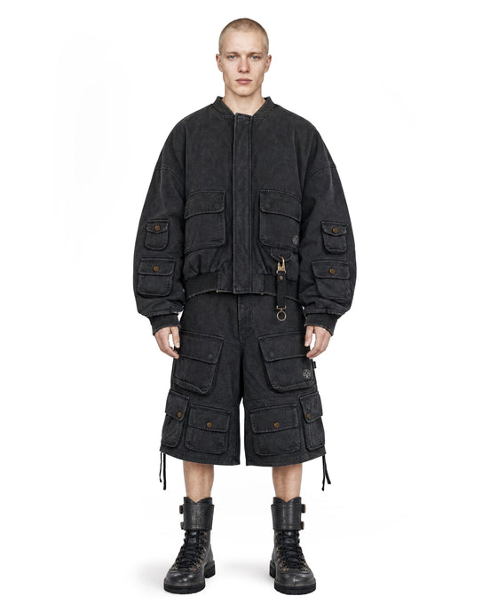 Cargo Shorts Washed Black