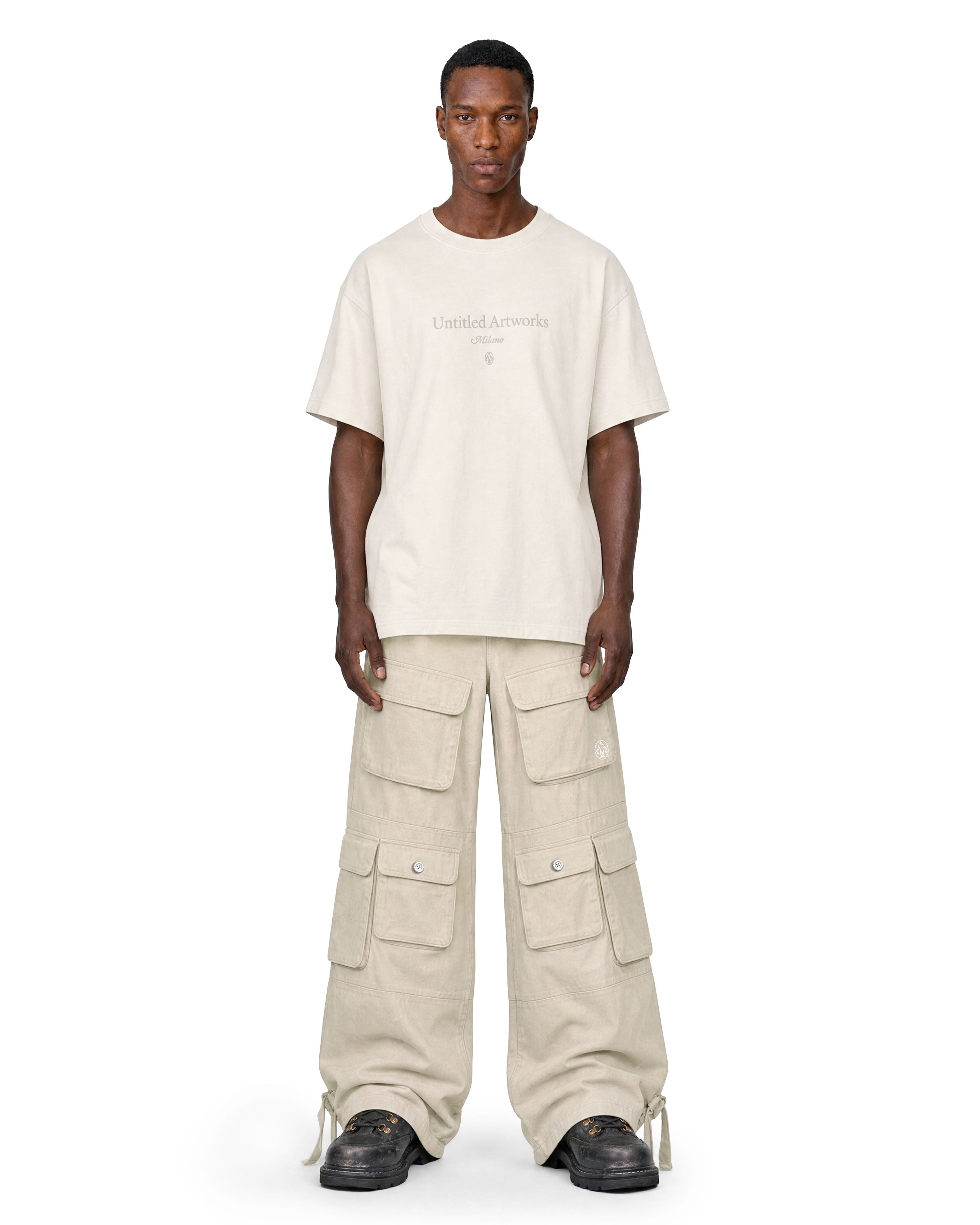 Cargo Wide Pants Beige 221