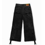 Cargo Wide Pants Washed Black 112 114