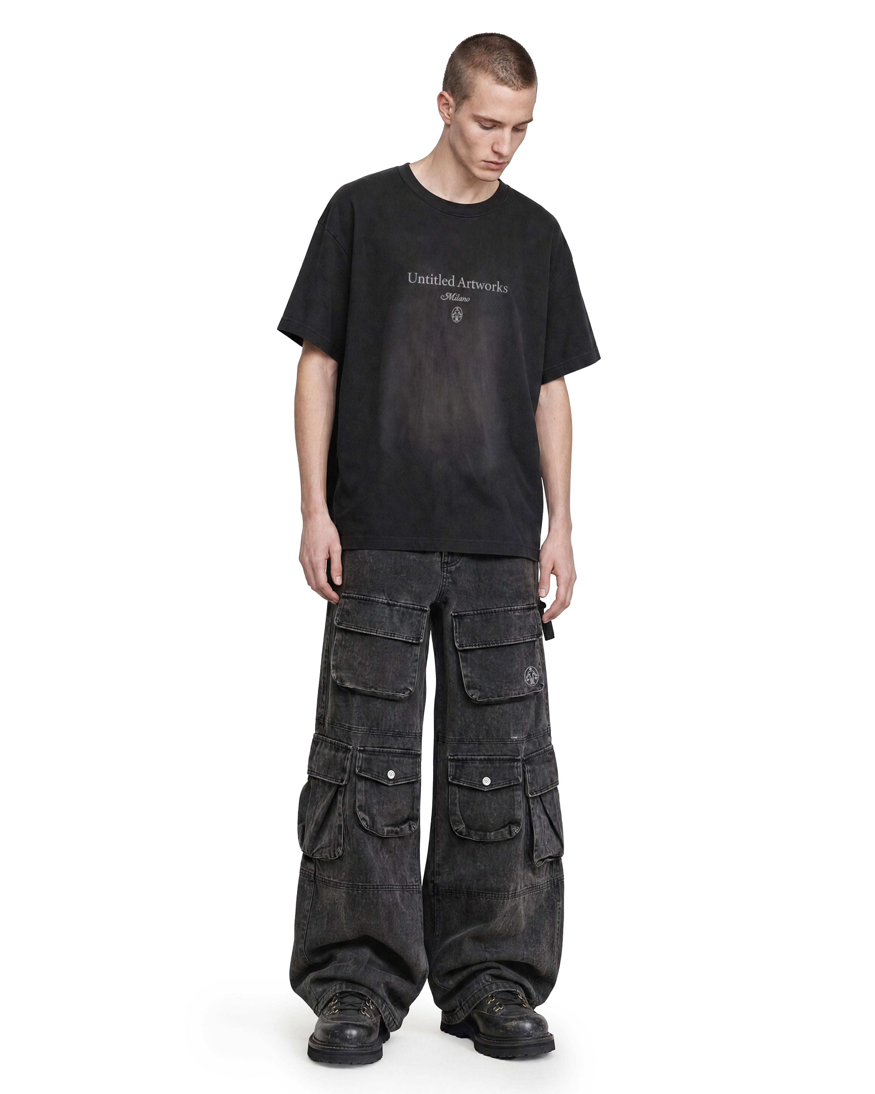 Cargo Pants Washed Black