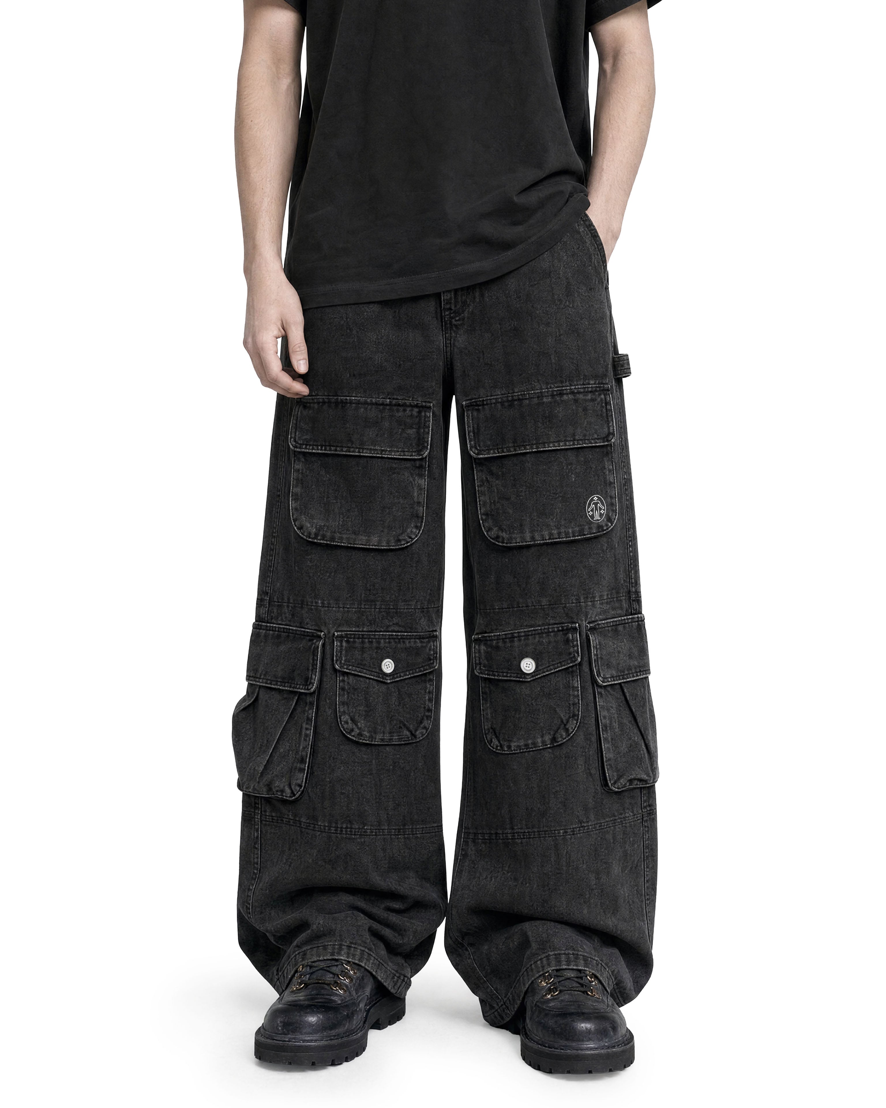 Cargo Pants Washed Black