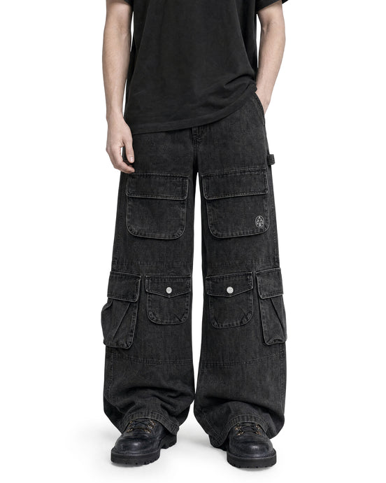 Cargo Pants Washed Black