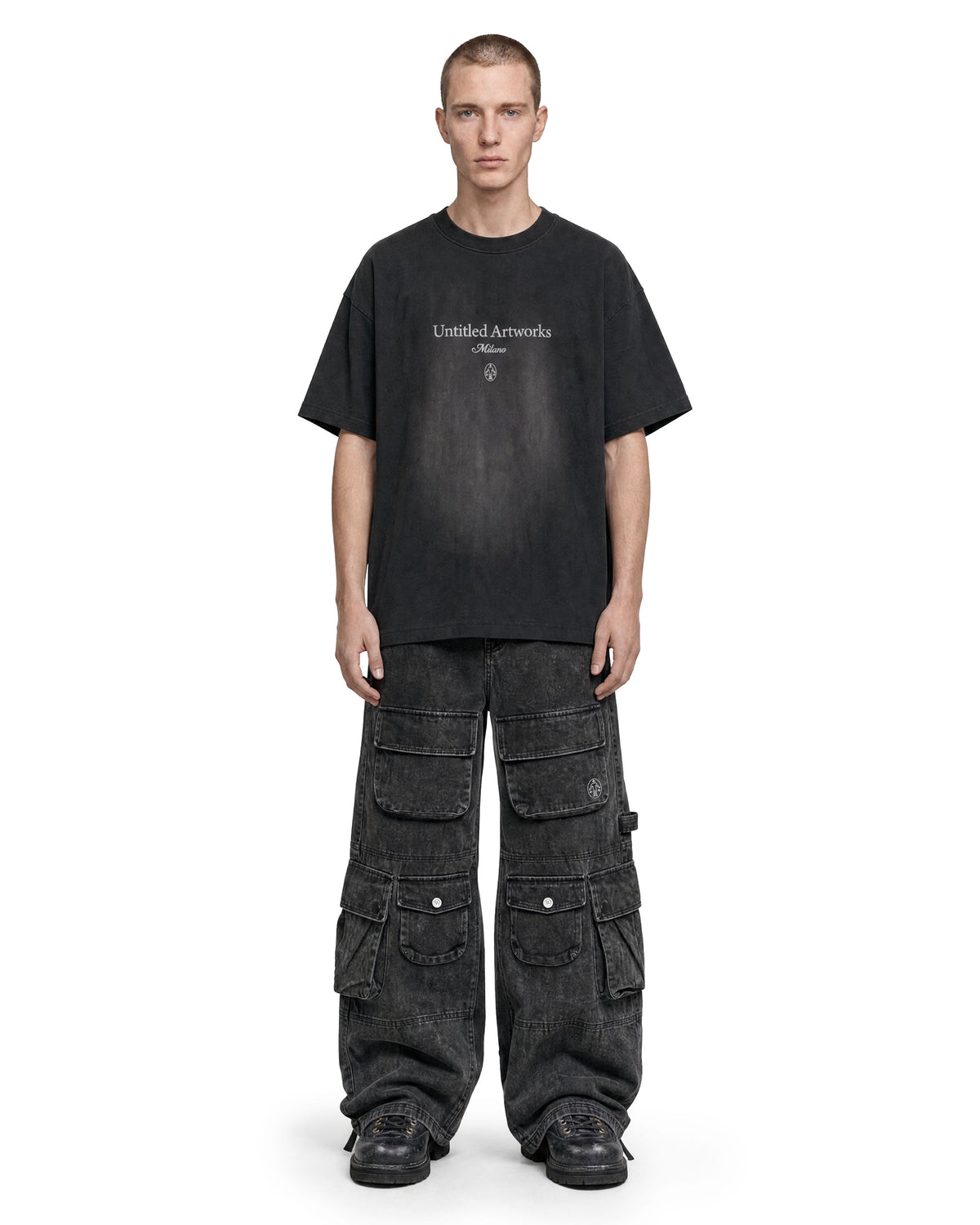 Cargo Pants Washed Black