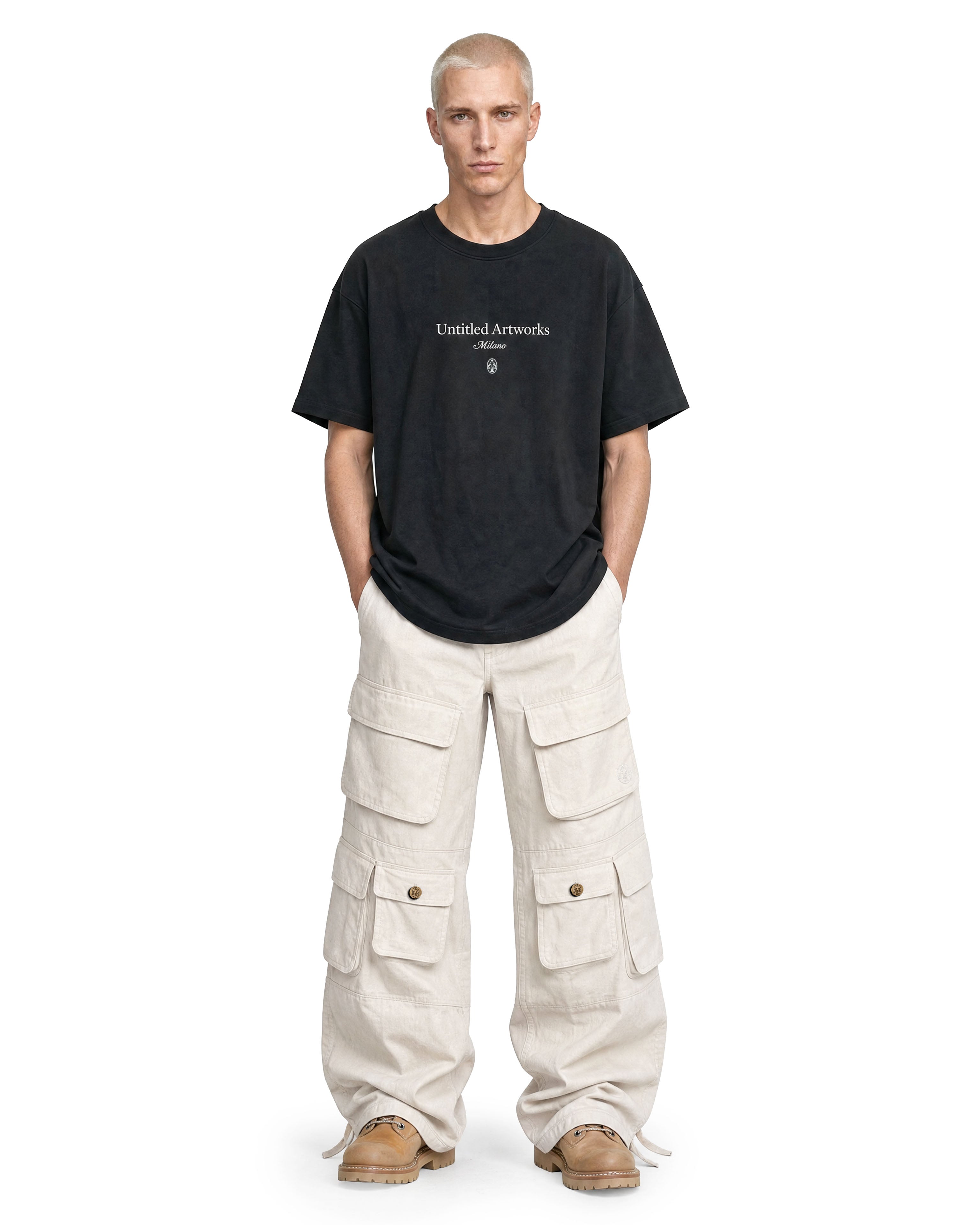 Cargo Wide Pants Canvas