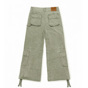 Cargo Wide Pants Washed Green