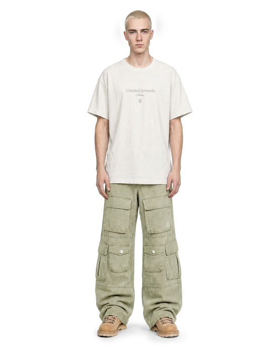 Cargo Wide Pants Washed Green