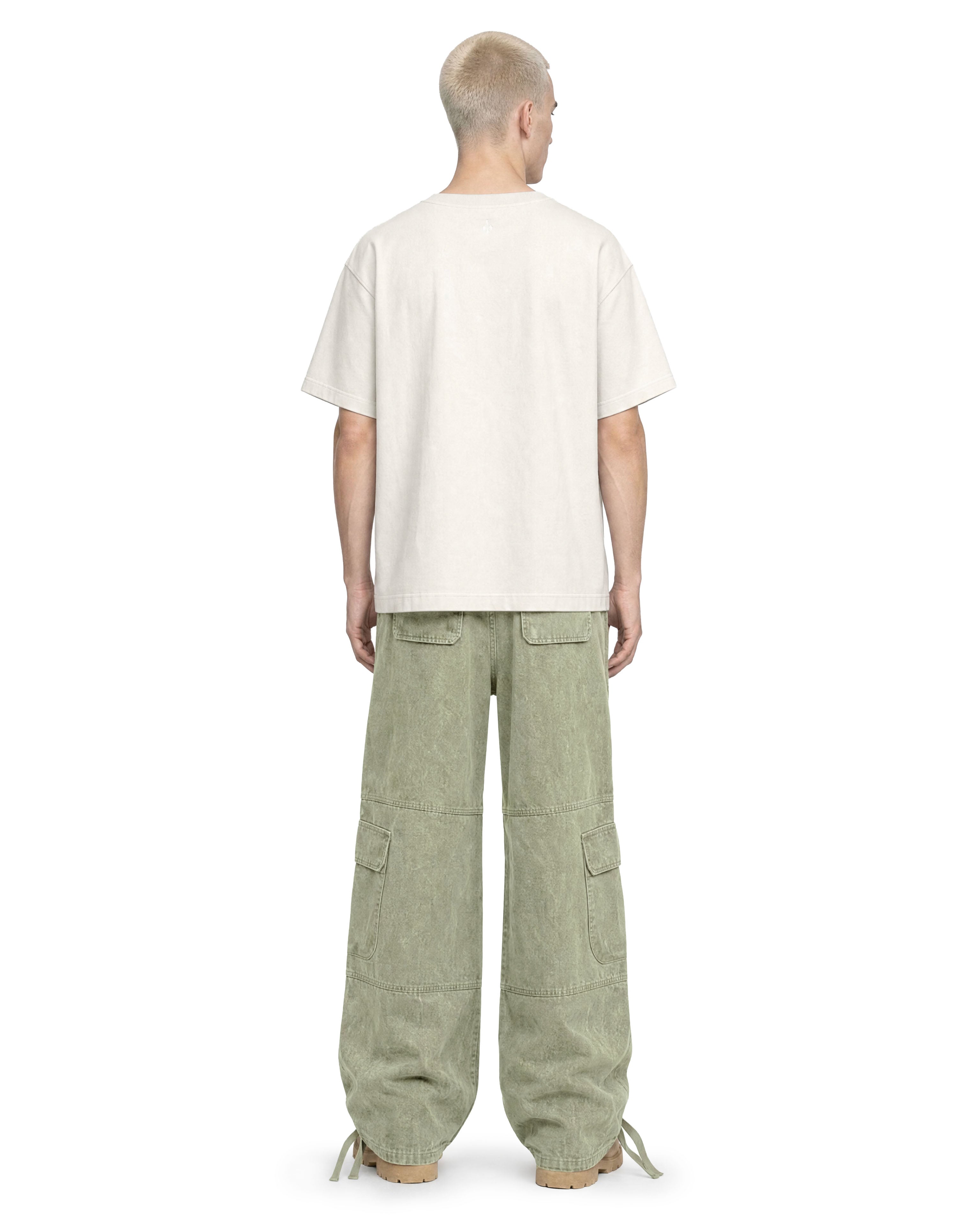 Cargo Wide Pants Washed Green