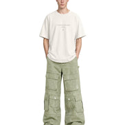 Cargo Wide Pants Washed Green