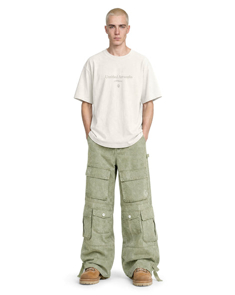 Cargo Wide Pants Washed Green