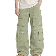 Cargo Wide Pants Washed Green